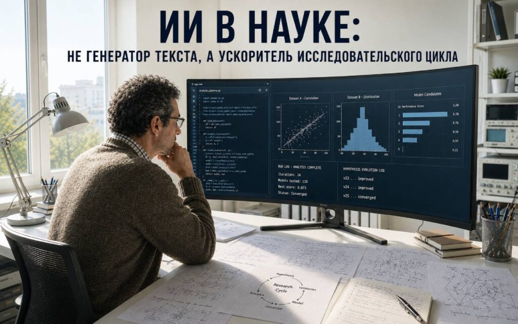 ИИ в науке: не генератор текста, а ускоритель исследовательского цикла