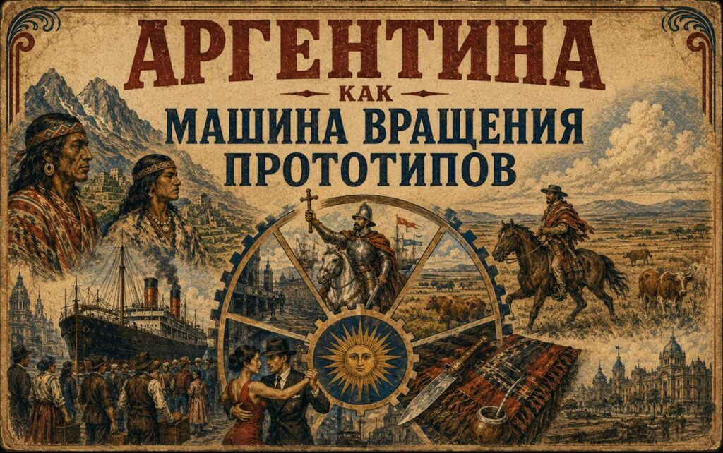Аргентина как машина вращения прототипов: коренные траектории, испанская колонизация, миграционные волны, преступные сети и культура вооружённого жеста